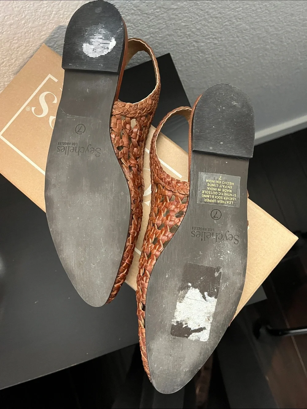 Seychelles Woven Slingback Flats in Tan Brown - Picture 3 of 3